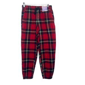Stars Above Flannel Loungewear Pajama Pants Jogger Womens Small Red New